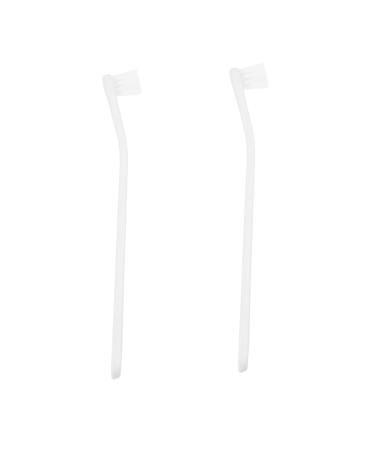 Beavorty 2pcs Home Oral Care Cleaning Dog Tooth Pet Manual Pets Supplies Soft-bristle Portable 1 count (Pack of 1) White