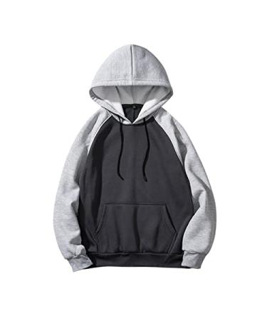 Mens Novelty Color Block Hoodies Cozy Sport Outwear Hoodies for Men Pullover, Mens Hoodies Pullover Patchwork Color Block Sweatshirts Casual Drawstring Tops with Kanga Pockets