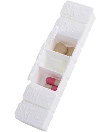 Buy White Portable 7-Days Braille Pill Box | Travel-Friendly Medicine Organizer for Vitamins & Supplements - Buy Online on GoSupps.com