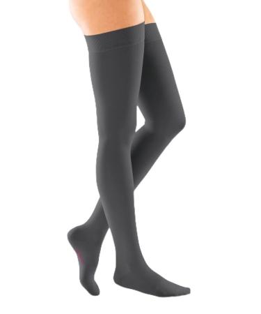 Medi - Medive Forte compression stockings Schenkelhoch |Short |Medical compression stockings CCL 2 for women and men |Compression stockings class 2 |Size III - Open tip |anthracite