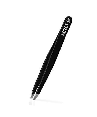 Eyebrow Tweezers Professional Stainless Steel Precision Tweezers for Eyebrows Plucking Ingrown Hair Remover (Black)