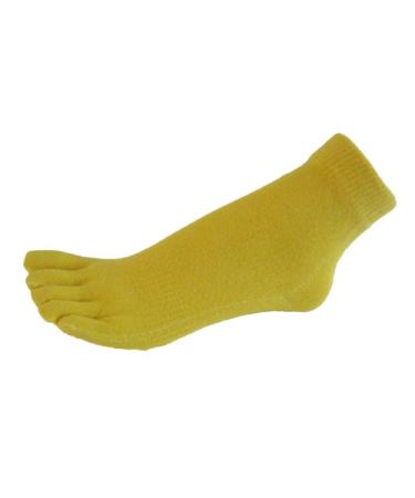 COUVER Men's/Women's 5 Finger Toe Socks Ankle, (1 Pair) Medium Bright Yellow