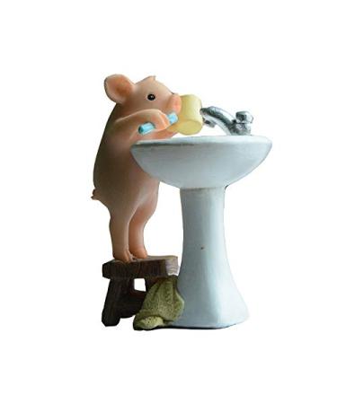 Gemmia Toilette Miniatur Fee Fig rchen- Zahnb rste Schwein Statue