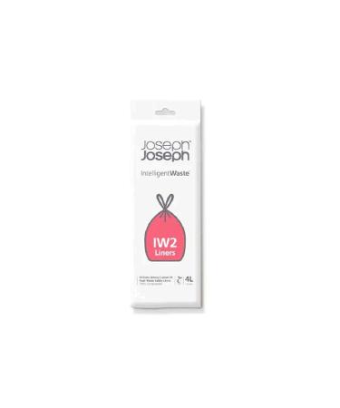 Joseph Joseph IW2 Biologically degradable compostable bag pack with 50 garbage bags for food waste white small 4 liters of 4 LT clear
