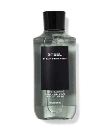 Men's Collection: Steel 3-IN-1 Hair Face & Body Wash 10 Fl Oz/ 295 mL