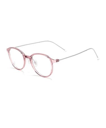 Zhuyiqz Comfort Anti-blue light reading glasses Anti-eyes computer reader Round flat light-piece presbyopia glasses (color: rose size: +150) +150 rose