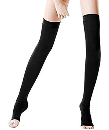 Pedimend Thigh High Compression Stockings for Varicose Veins | Compression Stockings | Effective Relief from Tightness & Muscle Soreness | Promote Venous Blood Flow | for Men & Women (Black)