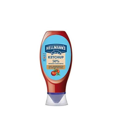 Hellmans -Ketchup 50% less sugars - Ideal for seasoning the best dishes - pack of 465g