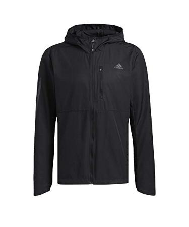 adidas mens Own the Run Hooded Jacket Large Black