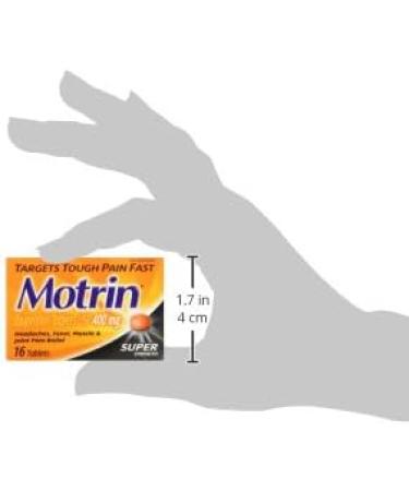 Motrin Super Strength Tablets Pain Reliever for Menstrual Pain Back Pain Ibuprofen 400mg 16 Tablets orange 16 Count (Pack of 1) Tablets - Buy Online on GoSupps.com