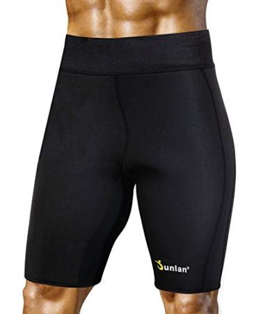 Men'S Workout Sauna Hot Sweat Thermo Shorts Body Shaper Neoprene Athletic Yoga Pants Gym Tummy Slimming Black XX-Large