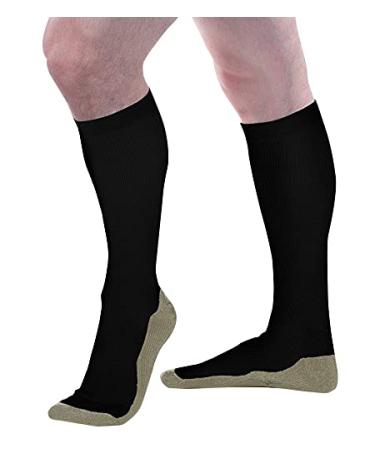 Allegro 15-20 mmHg Athletic 95 Copper Support Compression Stockings Comfortable Support Garments Black M