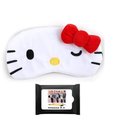 Sanrio Hello Kitty Sleep Eye Mask/Hello Kitty Face Sleep Mask/Comfortable and Soft Eye Cover Sleep and Cheese  .3 Tissue-Color-Red Pink  Random 1 delivery