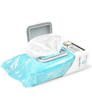 SpaScriptions Compostable Makeup Remover Wipes - 50 Count Aloe Vera & Green Tea Cleansing Towelettes for Face Makeup | Eco-Friendly Face Cleanser - Buy Online on GoSupps.com