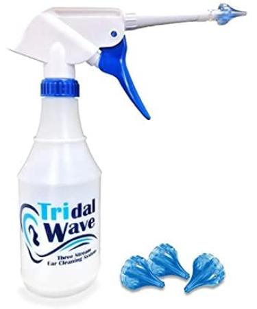 Ear Washer System - Home Solution for Safely Removing Built-Up Earwax and Preventing Future Earwax Buildup - Made by Tridal Wave (Tridal Wave & 3 Additional Tips)