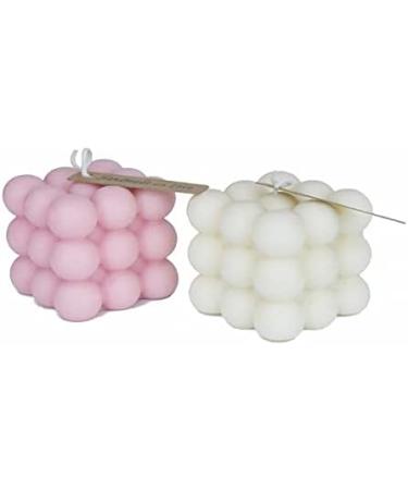 Small Bubble Cube Candle - Aromatherapy Soy Wax Scented Candle | Relaxing Birthday Gift (White Cube - Buy Online on GoSupps.com