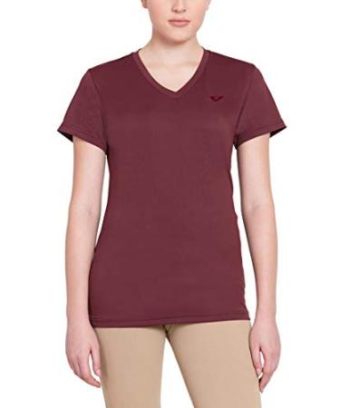 TuffRider Ladies Taylor Tee Short Sleeve T-Shirt Wine Small