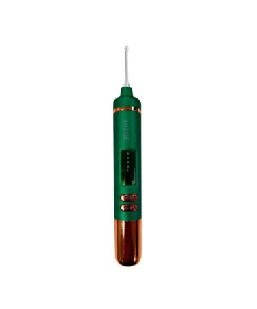Electronic Ear Pick Spoon with Light and Temperature Control Safe and Hygienic Earwax Removal Tool (Green)