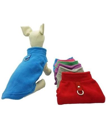 Dog Fleece Harness Vest Jumper Sweater Coat for Small Breed Dogs and Sizes (Large Aqua) Large Aqua - Buy Online on GoSupps.com