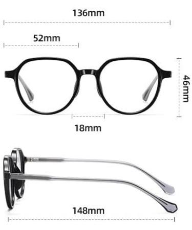 Shop Fuqinqingoz Round Retro Anti-Blue Light Reading Glasses +300 - Purple Presbyopia Readers for Eye Fatigue Relief - Buy Online on GoSupps.com