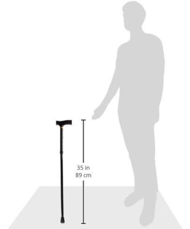 PCP Mobility & Homecare Adjustable Travel Folding Cane Fritz Handle black with Mahogany Handle 3/4-Inch Tip Size - Buy Online on GoSupps.com