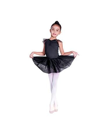 LIBREDGE Ballet Leotards for Girls Toddler Dance Leotards with Skirt(Toddler/Little Girl/Big Girl) 6-7 Years #1 Black
