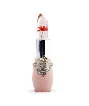 Uikdjgu Beauty Shiny Flower Crystal Jelly Lipstick Magic Temperature Change Color Lip Balm Makeup Red