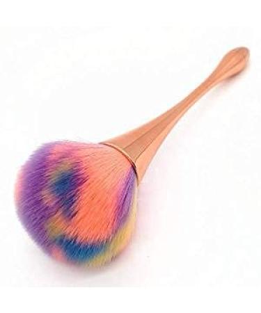 Large Powder Mineral Brush,Foundation Makeup Brush,Powder Brush and Blush Brush for Daily Makeup (Gold-Colorful)