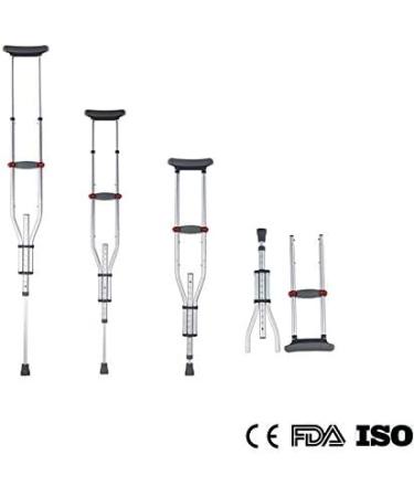 Dr. Safe Aluminium Underarm Crutches Folding Lightweight and Adjustable 1 Pair - Buy Online on GoSupps.com