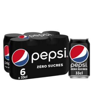 Pepsi Soda zero sugars with cola - The pack of 6 cans of 33cl