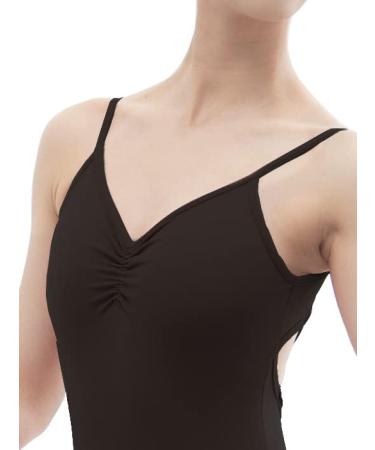 Skwodico Black Cross Back Camisole Leotard - Adjustable and Comfortable | LEW2203 Medium - Buy Online on GoSupps.com