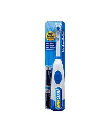 Battery Powered Toothbrush with Batteries White
