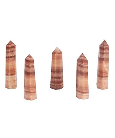 5pc Natural red Quartz Crystal Stone Prism 70mm-80mm for Gifts Raw Stones and Minerals