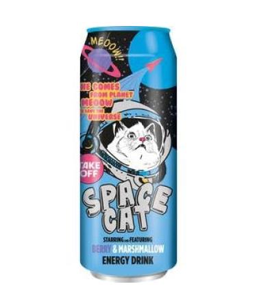 LNEE 12 x 500ml cans of Take Off Drink Space Cat Berry Marshmallow in a deposit-return can.