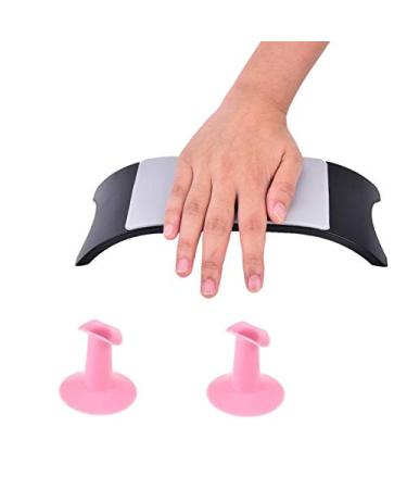 PIAOPIAONIU 1 Pcs Nail Arm Rest and 2 Pcs Plastic Finger Stand Support Rest,Manicure Hand Pillow Pad Nail Table Arm Rest Pad Manicure Hand Rest Armrest Nail Tool Equipment