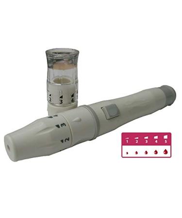 One Step Lancing Device Pen  5 Depth Settings + AST Cap  Less Pain  Blood Sampling Pen  Accurate Blood Sample  Suitable for Twist Top Lancets  Blood Sugar Level Alternative Site Testing - Buy Online on GoSupps.com