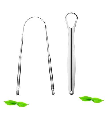 Jamverus 2PCS Tongue Scraper for Adults & Kids  Medical Grade Reusable Stainless Steel Tongue Tools  Healthy Oral Hygiene Brushes  Help Fight Bad Breath