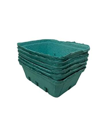 Green Fiber Fruit Berry Pulp Basket Container for Blueberries Strawberry Tomatoes and Produce (20, 1.5 quart) 20 1.5 quart
