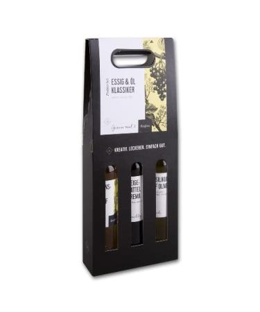 3 gift set vinegar and oil specialties |Wajos |Peach maracuja crema |DATTLE - Feigen crema |Basil on olive oil |3 x 100 ml