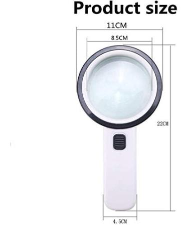 Magnifier Magnifying Glass 30x High Magnification Optics HD Glass Lens Handheld Magnifier Hand-held Magnifier Magnifying Glass with Light - Buy Online on GoSupps.com