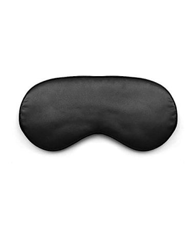 Eye Cover Silk Sleep Eye Mask Sleeping Padded Shade Patch Eyemask Blindfolds Women Men Travel Relax Rest (Black)