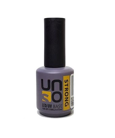 UNO Rubber Base Coat Strong Base Coat Top Super Shine Elastic Base 15ml LED/UV Gel Nail Polish (Base Strong 15ml)
