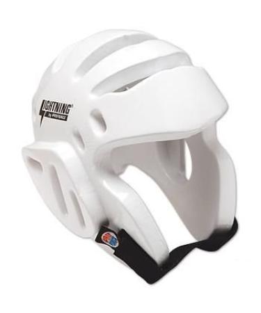 Pro Force Lightning Karate/Martial Arts Headgear (White, Medium (Head Circ: 21" - 22"))