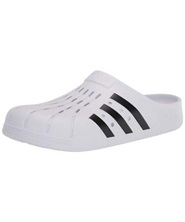 adidas Unisex-Adult Adilette Clog Slide Sandal 11 Women/10 Men Footwear White/Core Black/Footwear White