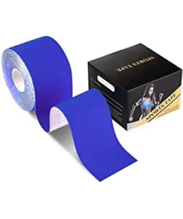 Deilin Kinesiology Tape 19.7ft Uncut Per Roll Elastic Therapeutic Sports Tapes for Knee Shoulder and Elbow Waterproof Athletic Physio Muscles Strips Breathable Latex Free 1 Roll Dark Blue