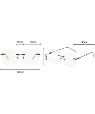Rongchy Rimless Blue Light Blocking Glasses for Men & Women | Stylish Silver Eyewear for TV Phone Computer & Gaming - Buy Online on GoSupps.com
