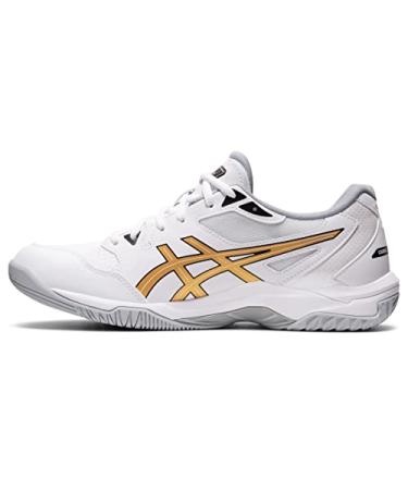 ASICS Men's Gel-Rocket 10 Court Shoes 10.5 White/Pure Gold