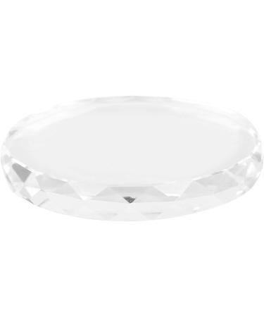 Transparent Glass Resin Nail Art Palette Nail Polish Gel Holder Drawing Color Palette Polish Mix Palette Manicure DIY Tool Cosmetic Mixing Palette Round glass piece 02 - Buy Online on GoSupps.com