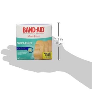 Band-Aid Adhesive Bandages for Cuts and Scrapes Skin-Flex Assorted Sizes Value Pack Small Regular Large 60 Bandages - Buy Online on GoSupps.com