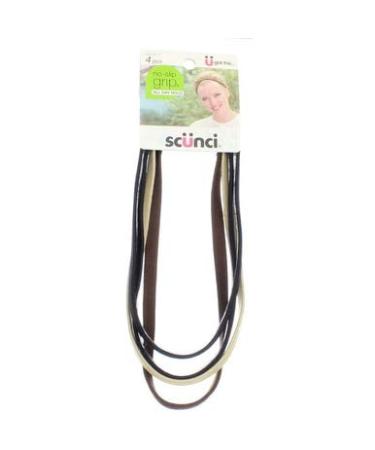 Scunci No Slip Grip Flat Headwraps - All Day Hold (4 Pack) - Neutral Colors - Buy Online on GoSupps.com